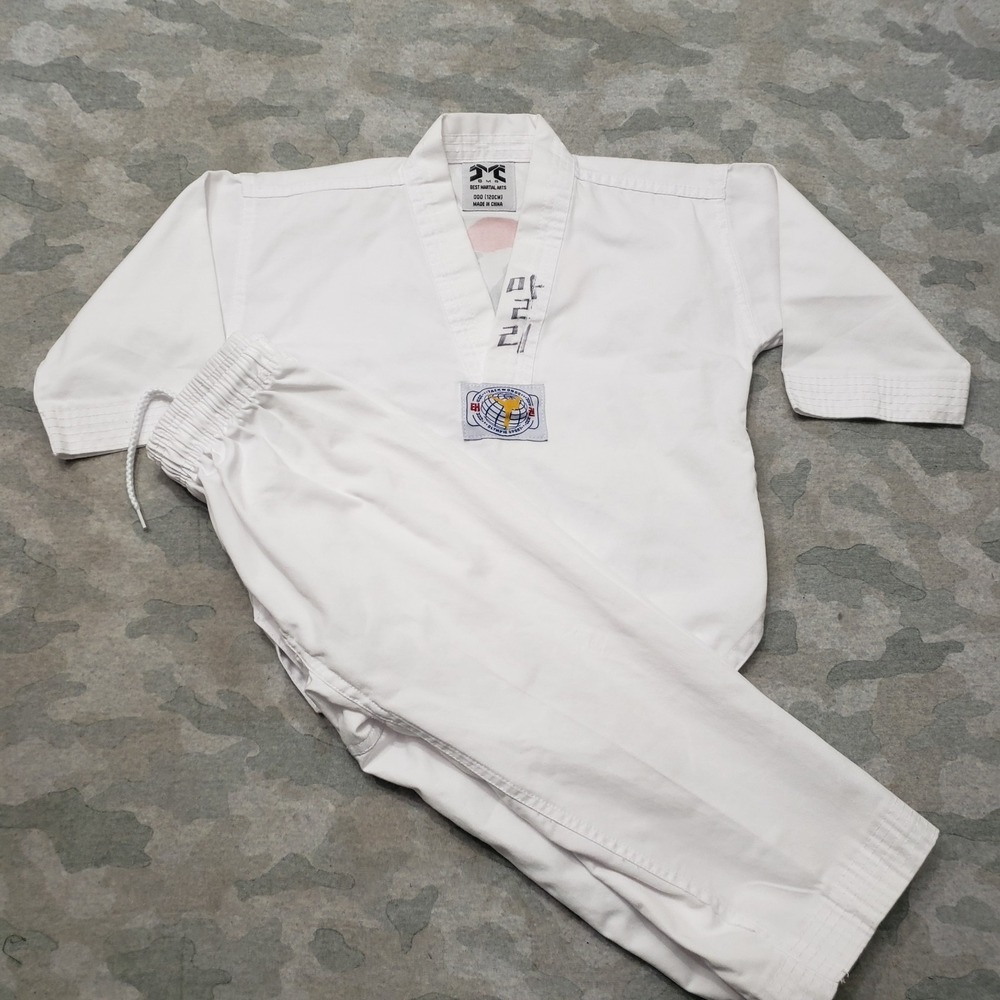 BMA Taekwondo Uniform Youth 000 White Master Kims V-Neck